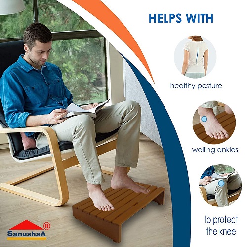Under Desk Footrest Sturdy Relief in Back, Lumbar, Knee Pain