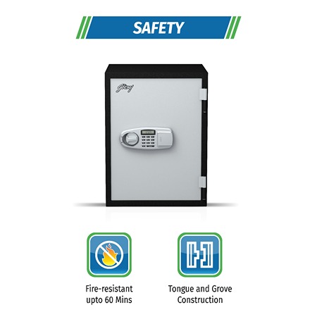 Godrej Safire 40 Litres Digital Electronic Safe Locker, Fire Resisting Home Tijori, Auth. Distributor for Godrej All Purpose of Safes.