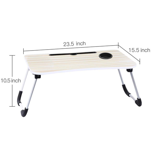 DOMESTICA MULTIPURPOSE LAPTOP TABLE also with space for a mouse. Built-in iPad stand groove for holding iPad. he size of this laptop desk