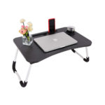 DOMESTICA MULTIPURPOSE LAPTOP TABLE also with space for a mouse. Built-in iPad stand groove for holding iPad. he size of this laptop desk