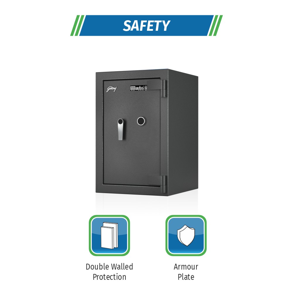 Godrej Safe Matrix 2414 KL Home Locker Matrix is one of the strongest home safes available in the market. A fire and burglar resistant safe