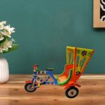 BANI Handmade Wooden Home Decorative Item Rickshaw Push and Pull Toys, Home Decorative Show case use hygienic Natural Organic Color Gift Item