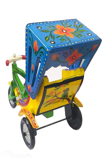 BANI Handmade Wooden Home Decorative Item Rickshaw Push and Pull Toys, Home Decorative Show case use hygienic Natural Organic Color Gift Item