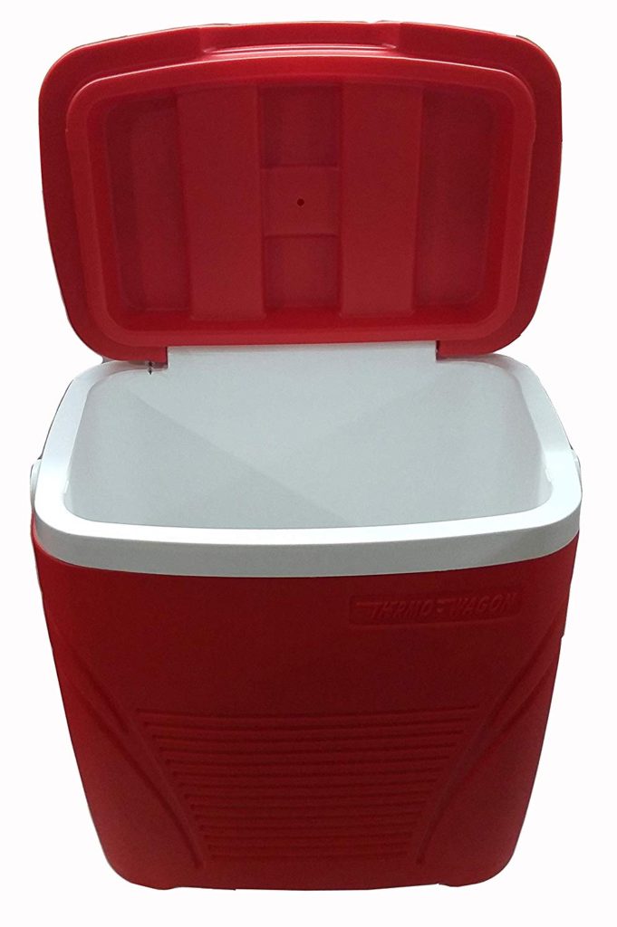 Asian Insulated Chiller Ice Box Red 20 Litres, intelligent effective and low cost substitute for refrigerators, can use for keep medicine etc