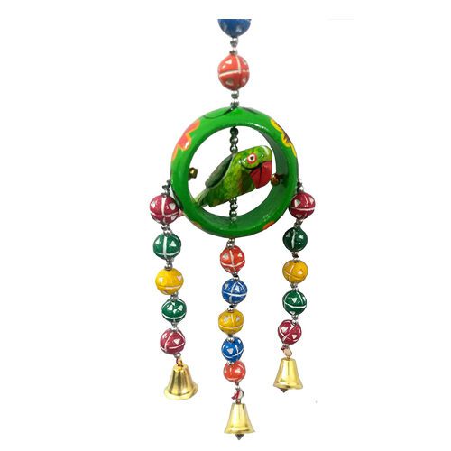 Bani Parrot Door Toran or Wooden Wind Chime, Traditional Handmade Door Wall Hanging Bandarwal Decoration for Home and Office- call 8826891304