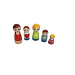 Bani Handmade Wooden Toys for Kids Peg Dolls, buy from sanushaa.in or call 8826891304,Painted Family Pretend Play, Open Ended Toys
