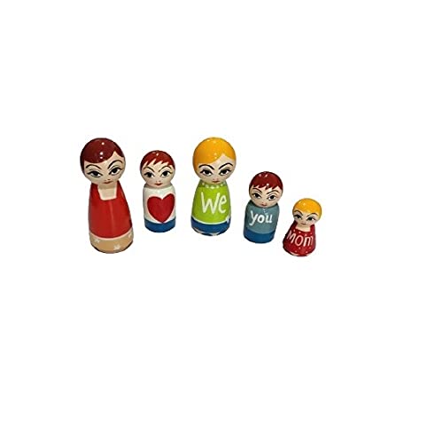 Bani Handmade Wooden Toys for Kids Peg Dolls I Family Pretend Play
