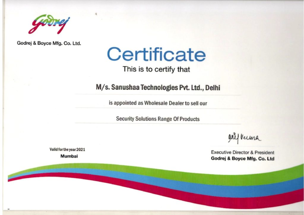 Godrej Security Solutions Certifiacte