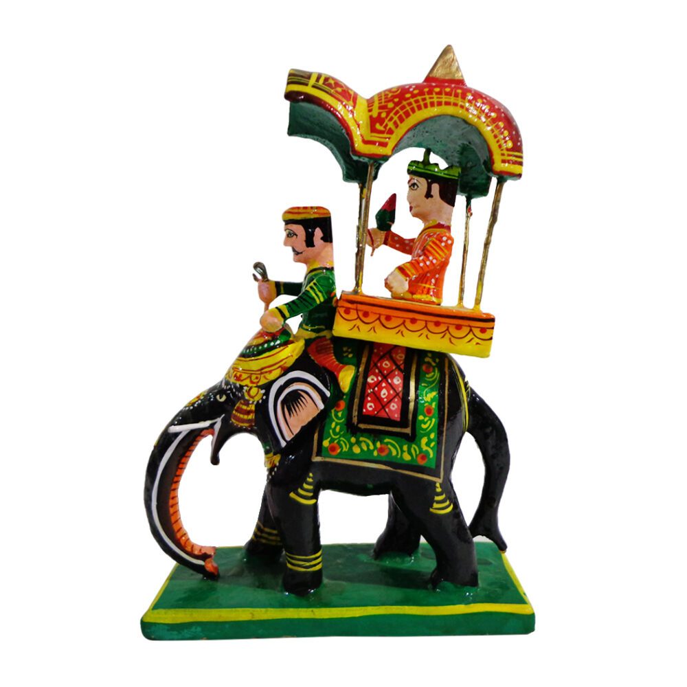 Bani Wooden Rajasthani Mahavat Elephant , Showcase Item, Home Decor item