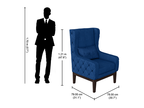 Godrej Interio Creta Wing Chair 1 Seater - Fab Blue, Sanushaa is your Auth. supplier, Buy from sanushaa store or what's up 8826891304.