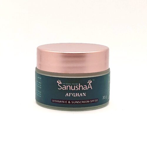 Sanushaa Afghan Face Cream bottle with natural ingredients