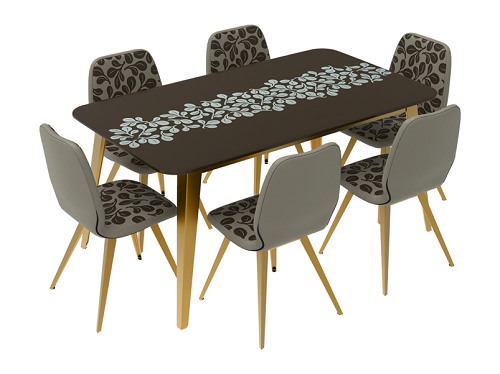Godrej Interio Aurelia 6 Seater Dining Table Set - Black, Sanushaa is your Auth. supplier, Buy from sanushaa store or what's up 8826891304.