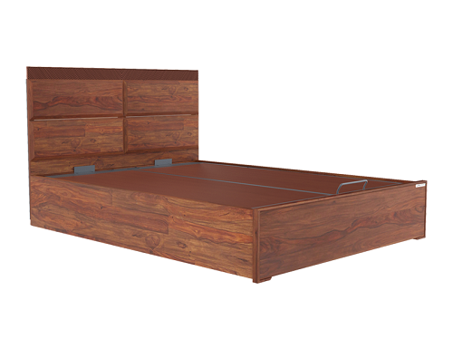 Godrej Interio Goldust Pro King Bed Sheesham - Fine Walnut, Sanushaa is your Auth. supplier, Buy from sanushaa store or what's up 8826891304.
