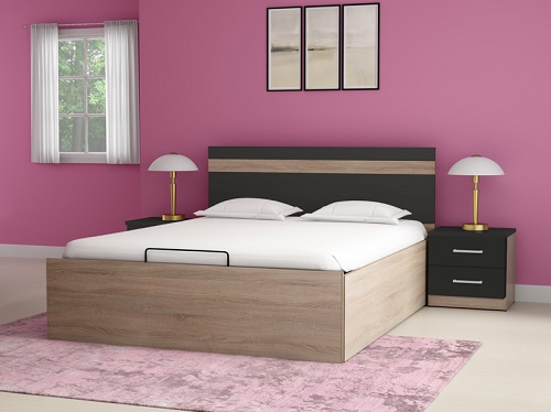 Godrej Interio Zen Pro Queen Size Bed - Graphite Grey, Sanushaa is your Auth. supplier, Buy from sanushaa store or what's up 8826891304.