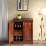 Godrej Interio Bourbon Solid Wood Bar Cabinet - Natural, Sanushaa is your Auth. supplier, Buy from sanushaa store or what's up 8826891304.