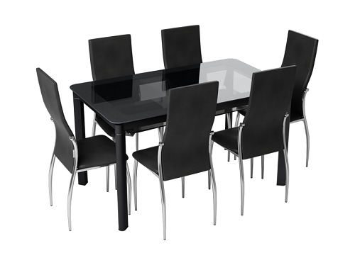 Godrej Interio Brawn 6 Seater Dining Table - Black, Sanushaa is your Auth. supplier, Buy from sanushaa store or what's up 8826891304.