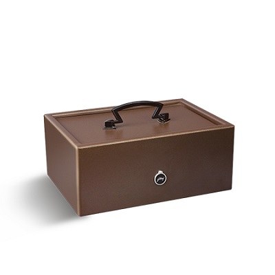 Godrej Cash Box with Coin Tray Brown , home lockers are designed to offer personalized security. Its locking system uses.