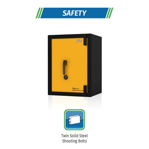 Godrej Rhino Advance Key Lock Safe Locker Gold, home lockers are designed to offer personalized security. Its locking system uses.