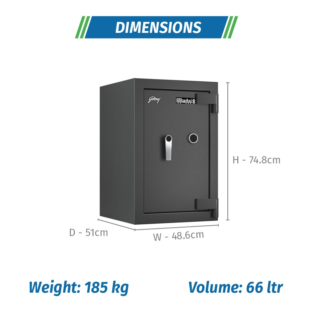 Godrej Matrix 2414 KL Home Safe Locker Black, home lockers are designed to offer personalized security. Its locking system uses.