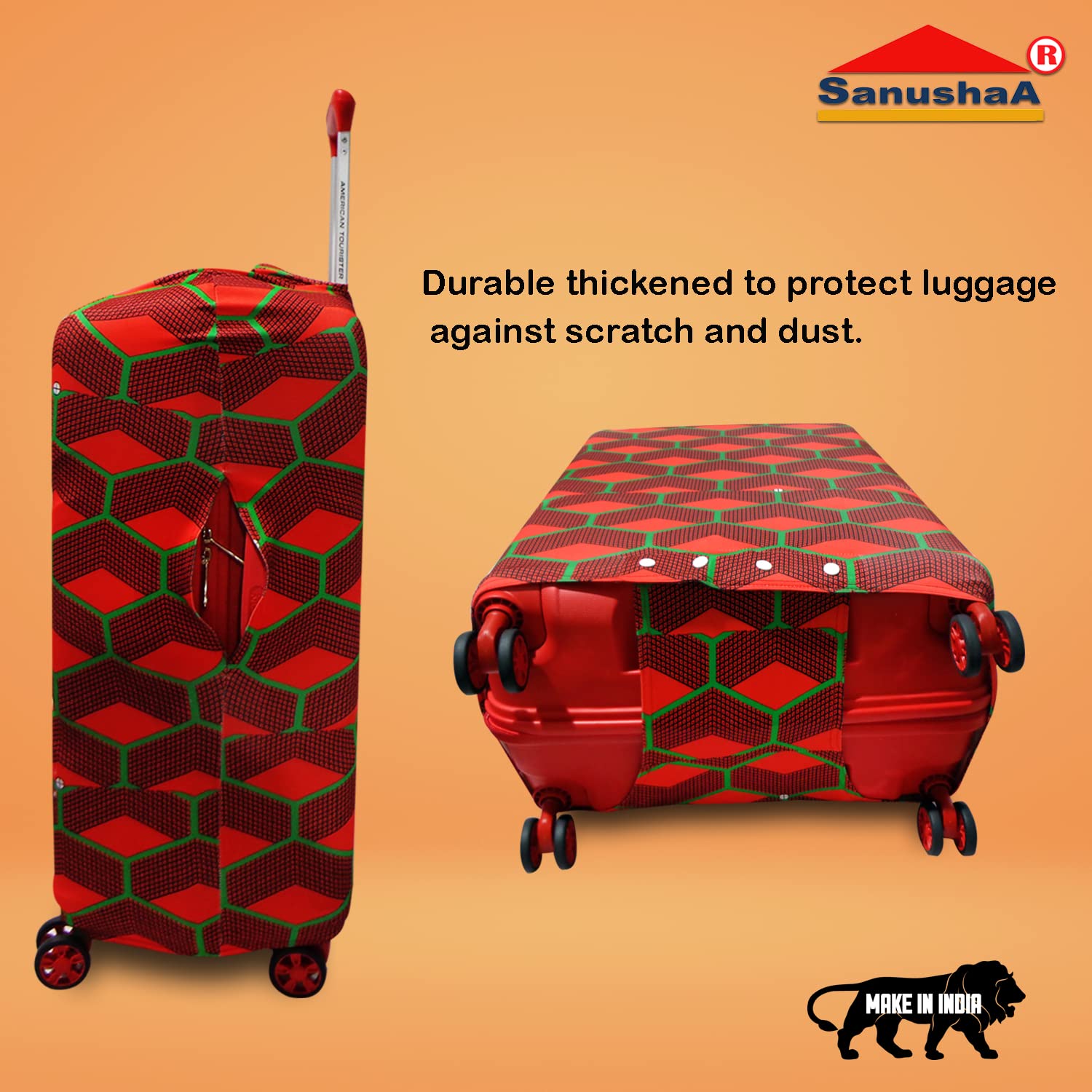 Sanushaa Luggage Cover 65 cm (24 Inch) Flower Printed, home lockers are designed to offer personalized security. Its locking system uses.