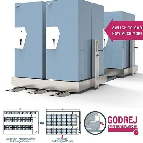 Godrej Fire Resistant Compactor | Godrej Kompactron, home lockers are designed to offer personalized security. Its locking system uses.