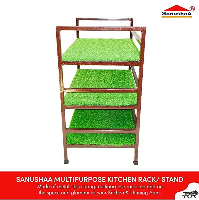SANUSHAA 3 Tier Multipurpose Rack Artificial Grass, to buy thsi product or check detail please visit website of sanushaa technologies www.sanushaa.in