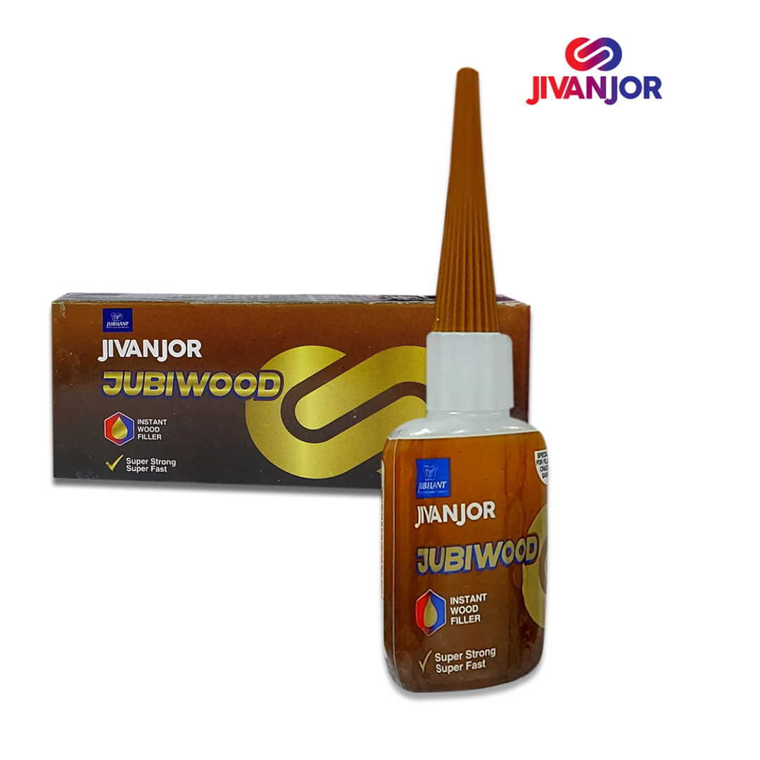 Jivanjor JubiWood Instant Wood Filter Glue 20 g, This wood filler adhesive glue offers a quick and convenient solution for repairing small cracks.