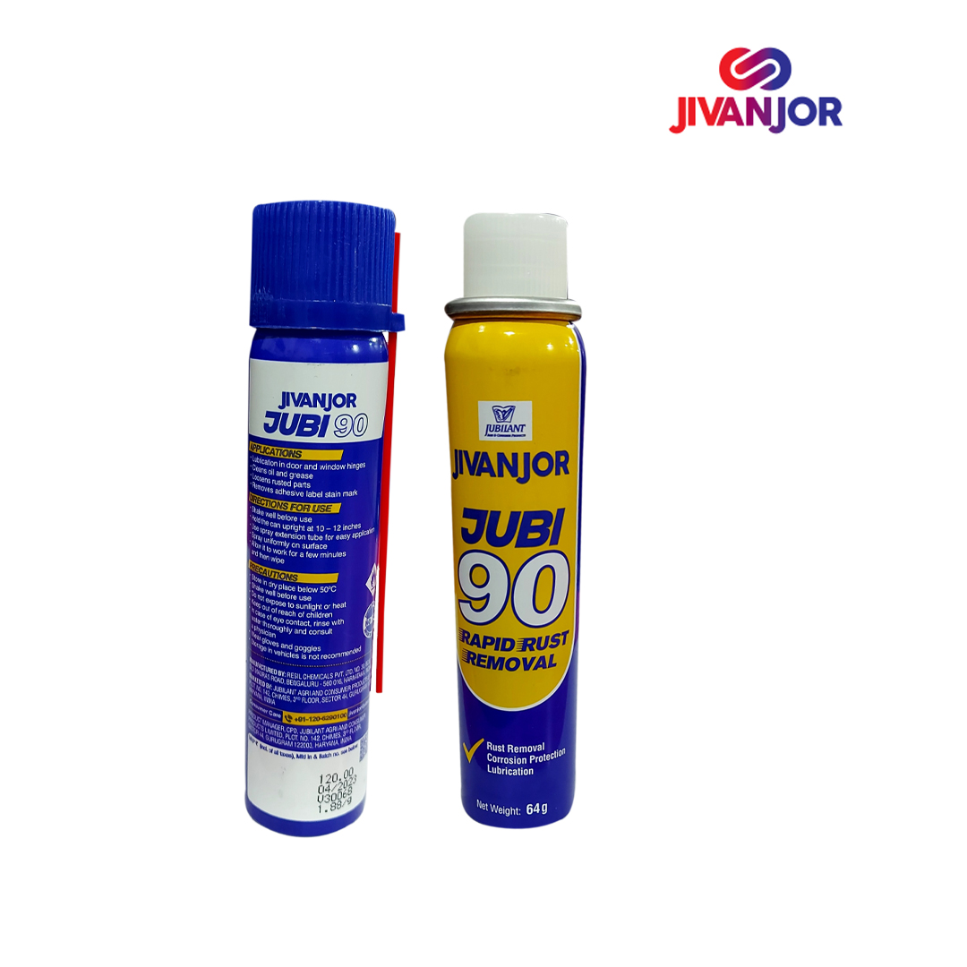 Jivanjor Jubi90 Rapid Rust Removal Spray 64g, Jivanjor Jubi90 also helps in removing sticky residues from multiple surfaces.