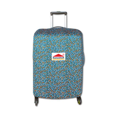 Sanushaa Flower Prints Stretchable Luggage Protection Cover | Size Medium 65cm (24 Inch), Green Colour