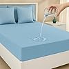 Click to open expanded view Sanushaa 100% Waterproof Premium Cotton Feel Mattress Protector – King Size 78x72 Inch, Ultra Soft, Breathable, Anti-Allergy, Dust-Mite Proof, Fitted Gadda Cover (Sky Blue), 2-Year Warranty*