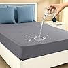 Sanushaa 100% Waterproof Premium Cotton Feel Mattress Protector – Single Bed 72x36 Inch 6x3 Ft. | Ultra Soft, Breathable, Anti-Allergy, Dust-Mite Proof, Fitted Gadda Cover (Grey), 2-Year Warranty*