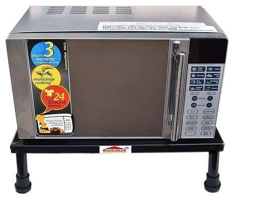 Sanushaa Powder Coating Metal Stand for Microwave - Black, Buy footrest and yoga chairs from sanushaa technologies or visit at sanushaa.in.